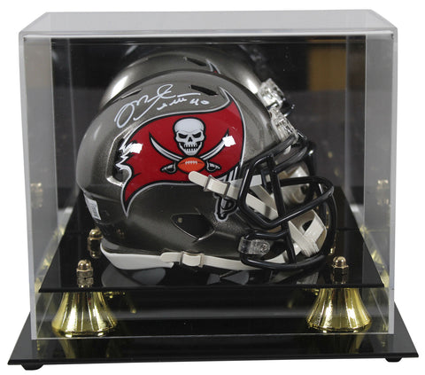 Buccaneers Mike Alstott Authentic Signed Speed Mini Helmet w/ Case BAS Witnessed
