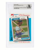 Jeff Burroughs Signed Rangers 1982 Topps Kmart Card #25 (Beckett - Sticker Auto)