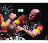 Devon Larratt Signed Unframed 16x20 Arm Wrestling Photo - Black, Red & Yellow