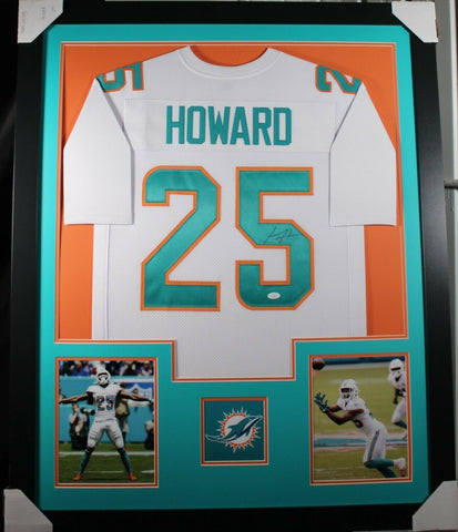XAVIEN HOWARD (Dolphins white TOWER) Signed Autographed Framed Jersey JSA