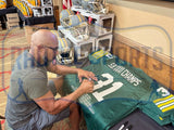 Favre/Rison/Levens/Brown/Freeman Multi-Signed Green Bay Custom Green SB Jersey