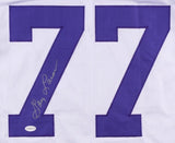 Gary Larsen Signed Vikings Throwback Jersey (TSE COA) 2x Pro Bowl (1969, 1970)