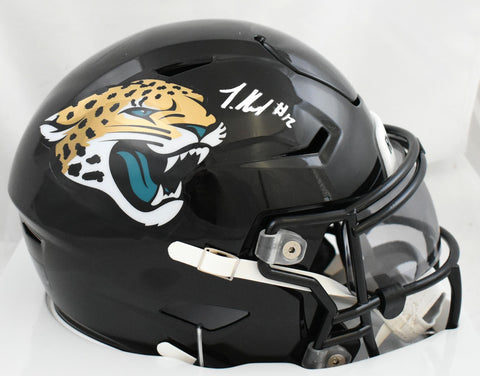 Travis Hunter Signed Jaguars Mid-Size SpeedFlex Helmet - Beckett W Holo *White