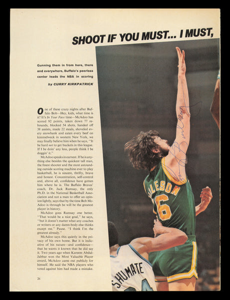 Tom Burleson Autographed 8x11 Magazine Photo Seattle Supersonics SKU #237984