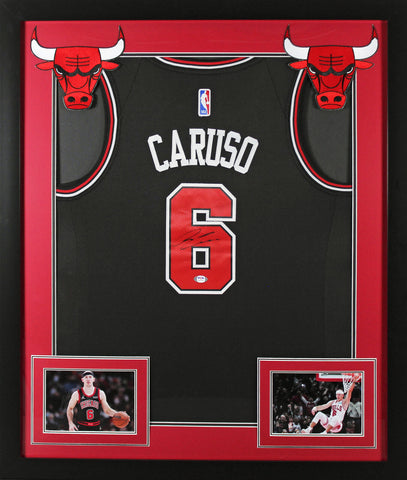 Bulls Alex Caruso Authentic Signed Black Nike Framed Jersey PSA/DNA #AL51239