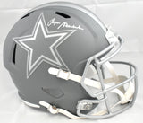 Roger Staubach Autographed Dallas Cowboys F/S Slate Speed Helmet - Beckett Holo