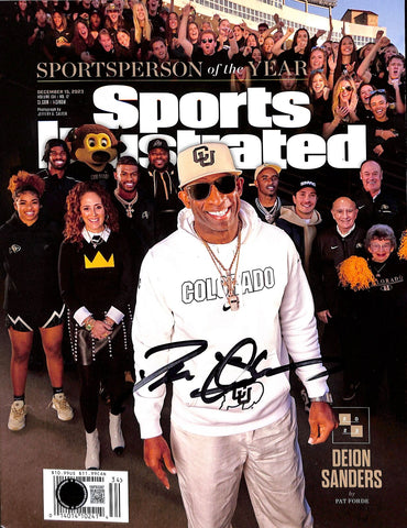 Deion Sanders Autographed/Signed SI Magazine Beckett 44078