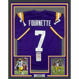 FRAMED Autographed/Signed LEONARD FOURNETTE 33x42 LSU Purple Jersey JSA COA