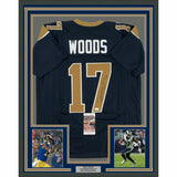 FRAMED Autographed/Signed ROBERT WOODS 33x42 LA Dark Blue Jersey JSA COA Auto