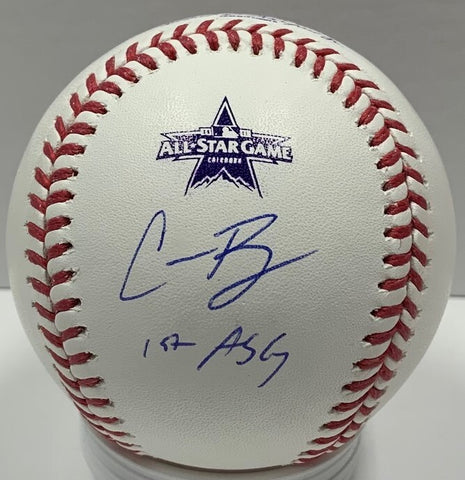 Brewers CORBIN BURNES Signed 2021 ALL STAR LOGO Baseball w/ "1st ASG" AUTO - JSA