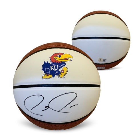 Paul Pierce Autographed Kansas Jayhawks KU Full Size Basketball Beckett Smudged