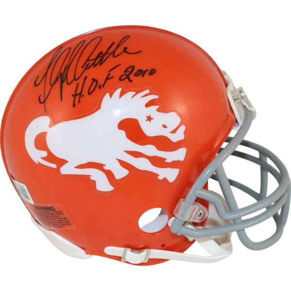 Floyd Little Autographed Denver Broncos 1966 TB VSR4 Mini Helmet Beckett 50221