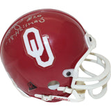 Billy Sims Signed Oklahoma Sooners VSR4 Replica Mini Helmet Heisman BAS 44125