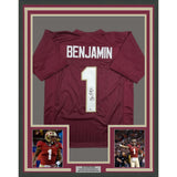 Framed Autographed/Signed Kelvin Benjamin 35x39 FSU Jersey Beckett BAS COA