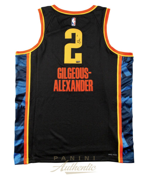 Shai Gilgeous-Alexander Autographed Thunder Black City Ed. Nike Jersey Panini