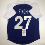 Autographed/Signed Jennie Finch USA Blue Team United States Softball Jersey JSA