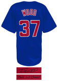 Travis Wood Signed Blue Custom Baseball Jersey w/16 WS Champs - (SCHWARTZ COA)