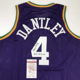 Autographed/Signed Adrian Dantley HOF 2008 Utah Purple Jersey JSA COA