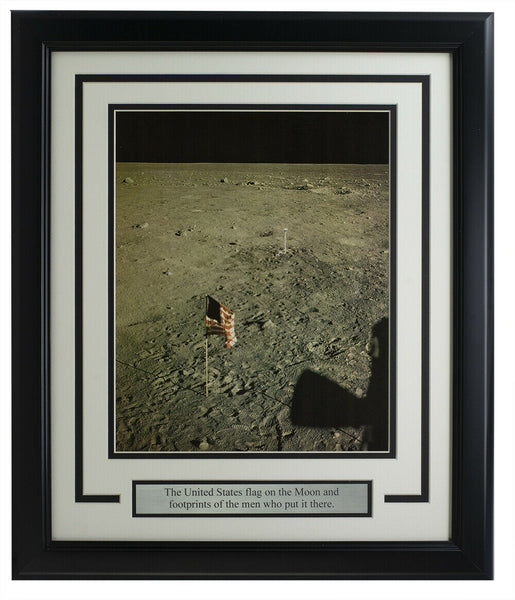 United States Flag on the Moon Framed 11x14 NASA Photo