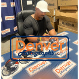 Brian Dawkins Signed Denver Broncos Mini Helmet VSR4 HOF Beckett Witness 58580