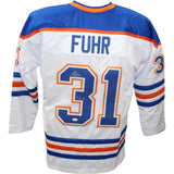 Grant Fuhr Autographed/Signed Pro Style White Jersey HOF JSA 43534