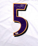 Joe Flacco Autographed White Pro Style Jersey-Beckett W Hologram *Silver