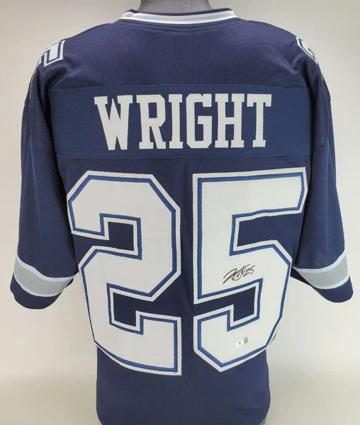 Nahshon Wright Signed Dallas Cowboys Jersey (Beckett) 2021 3rd Rnd Pk./ OSU / DB
