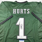 Autographed/Signed Jalen Hurts IMPERFECT #1 Philadelphia Green Jersey PSA COA