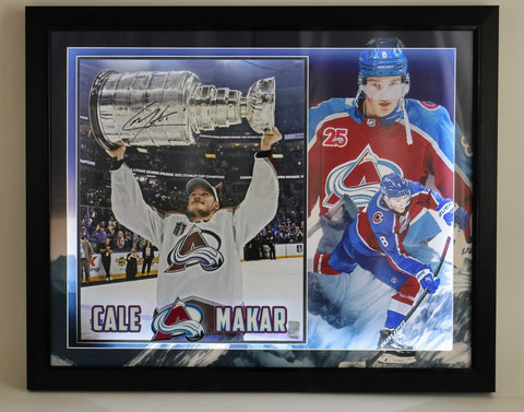 Cale Makar Autographed Colorado Avalanche 16x20 Photo Lighted Shadow Box Framed