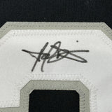 FRAMED Autographed/Signed HAROLD BAINES 35x39 Chicago Black Jersey BAS COA