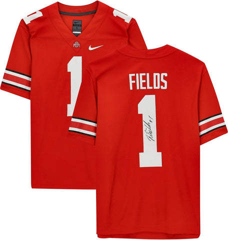 Justin Fields Ohio State Buckeyes Autographed Red Nike Game Jersey