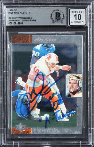Bucs Mike Alstott "A-Train" Signed 1996 SP #126 Rookie Card Auto 10! BAS Slabbed