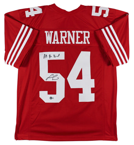 Fred Warner "All-Pro Fred" Authentic Signed Red Pro Style Jersey BAS Witnessed