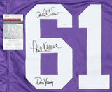 Paul Krause, Carl Eller & Ron Yary Signed Minnesota Vikings 61 Jersey (JSA COA)