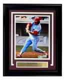 Pete Rose Signed Framed 8x10 Philadelphia Phillies Photo BAS