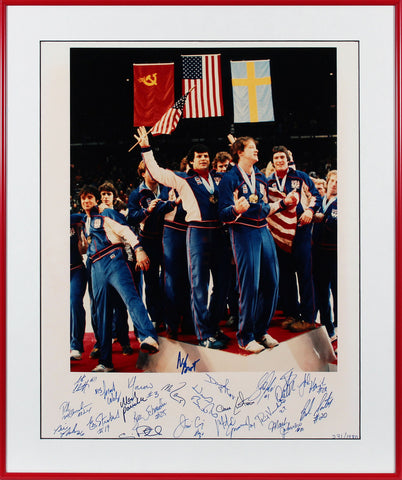 1980 Hockey (21) Herb Brooks, Broten, Eruzione, Craig Signed Framed Photo BAS
