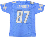 DETROIT LIONS SAM LAPORTA AUTOGRAPHED BLUE JERSEY BECKETT BAS WITNESS 225898