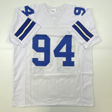 Autographed/Signed CHARLES HALEY Dallas White Football Jersey JSA COA Auto