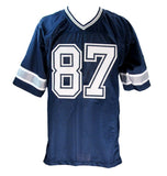 Jake Ferguson Signed Navy Custom Football Jersey Dallas Cowboys Beckett 186588