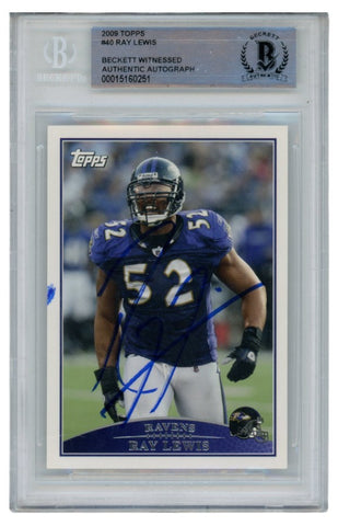 Ray Lewis Autographed/SIgned 2009 Topps #40 Trading Card AS IS Beckett 52662