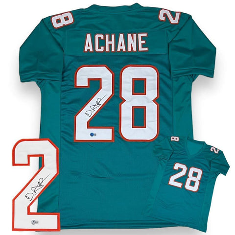 Devon Achane Autographed SIGNED Jersey - Teal - Beckett Authenticated