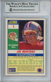 Joe Montana Autographed 1990 Score #1 Trading Card Beckett Slab 37493
