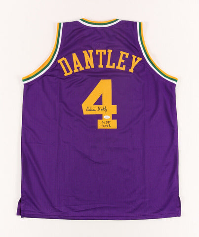 Adrian Dantley Signed Utah Jazz Jersey Inscribed "HOF 2008" (JSA) 1977 NBA R.O.Y