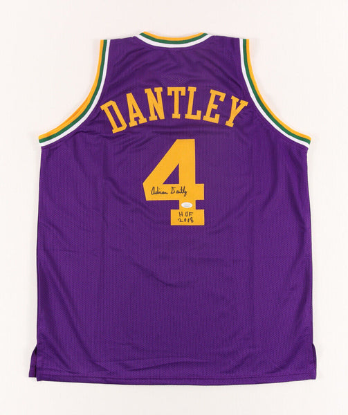Adrian Dantley Signed Utah Jazz Jersey Inscribed "HOF 2008" (JSA) 1977 NBA R.O.Y