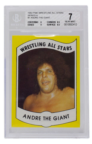 Andre The Giant 1982 PWE Wrestling All Stars Card #1 Near Mint 7 BAS 412