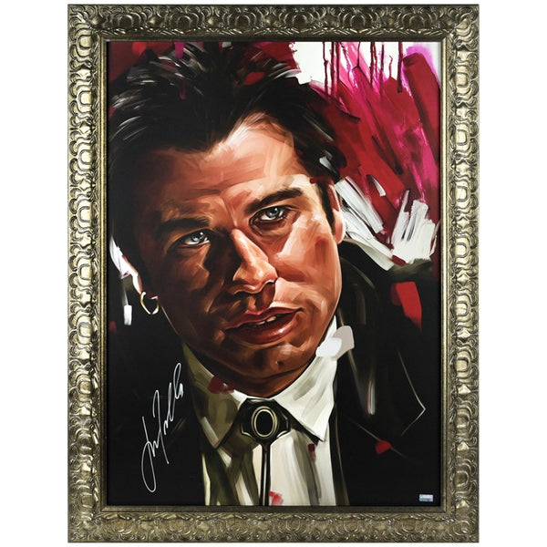 John Travolta Autographed Pulp Fiction Vincent Vega 18.75 x 26.5 Framed Panel