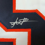 Autographed/Signed Framber Valdez Houston White Baseball Jersey Beckett BAS COA