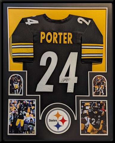 FRAMED PITTSBURGH STEELERS JOEY PORTER JR AUTOGRAPHED SIGNED JERSEY JSA COA