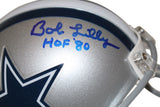 Bob Lilly Autographed Dallas Cowboys VSR4 Mini Helmet w/insc BAS 40065