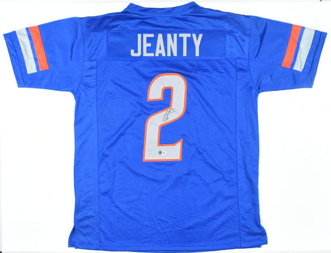 Ashton Jeanty Autographed Blue College Style Jersey - Beckett W Hologram *Black